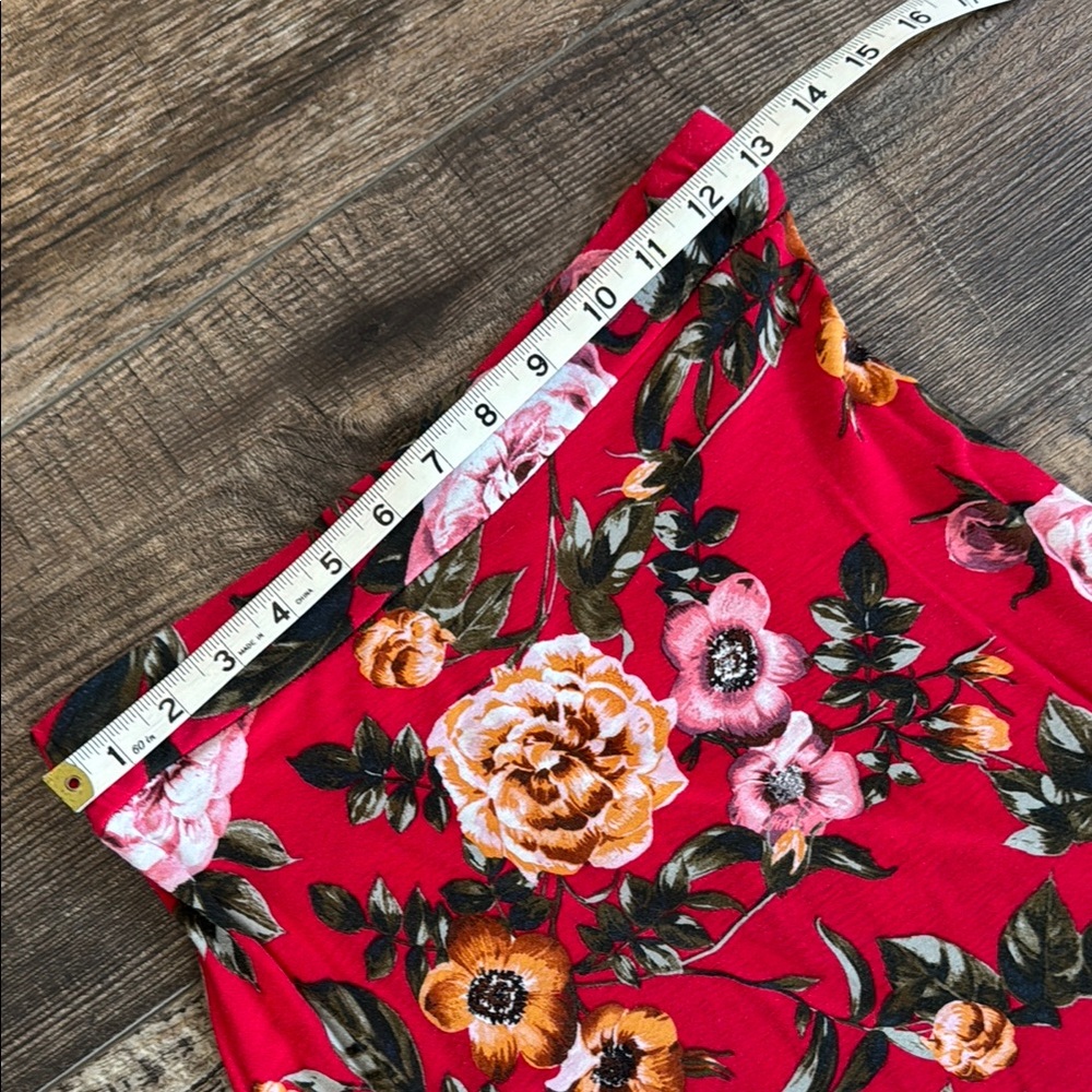 Floral Red Maxi Skirt - Picture 2 of 5